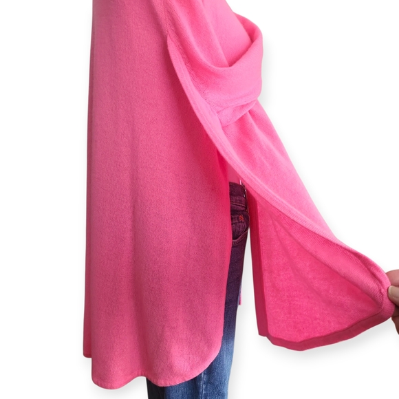 CLAUDIA NICHOLE Cashmere Barbie Pink Open Front Cardigan - Picture 7 of 13